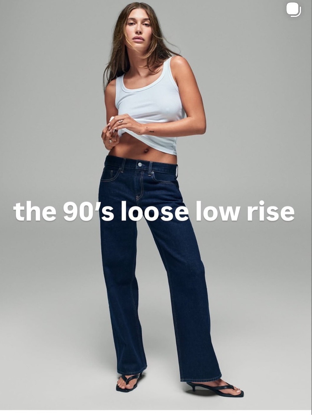 Gap x Hailey Bieber- The Hailey Low Rise Loose Jean NWT 25- Dark Indigo
